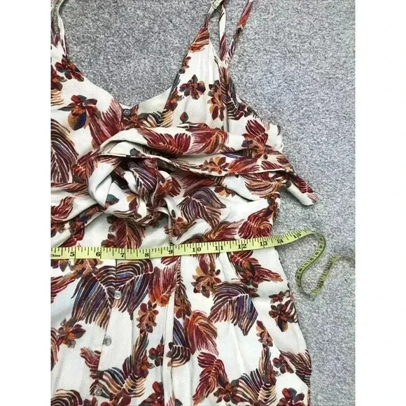 Free People Jumpsuit Wide Leg Crop Spaghetti Straps Button Up Sz 2 - Picture 4 of 15